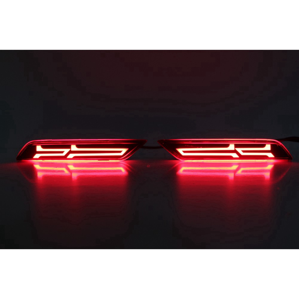 Red LED Reflector Rear Bumper Tail Light For Honda City 2017 2018 2019 Driving Stop Brake Signal Lamp FJ Shape