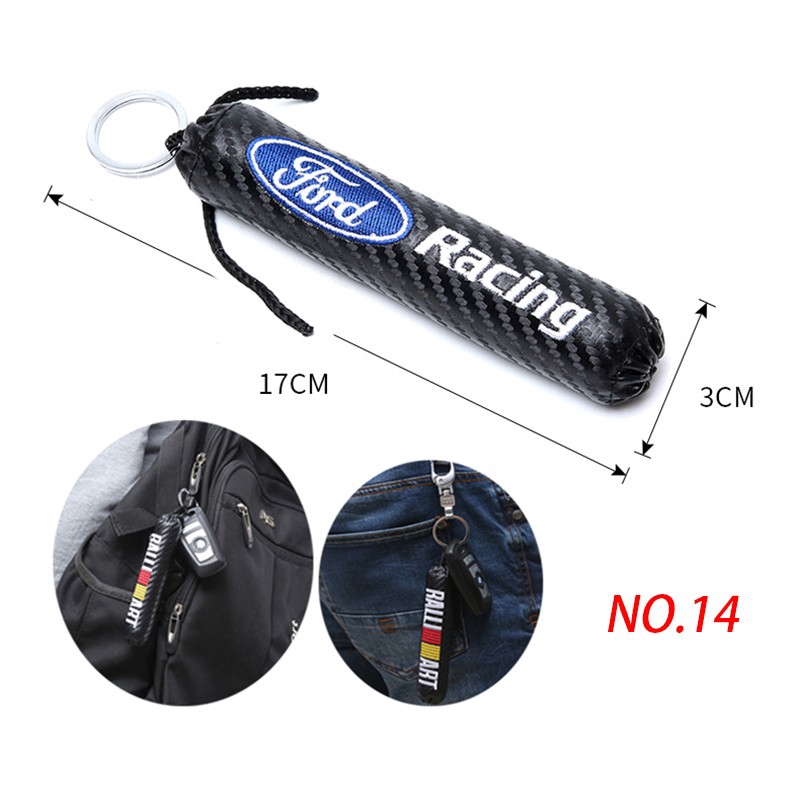 Móc khóa chìa điều khiển từ xa dây bện bằng da dành cho xe hơi Ford Focus Mondeo Kuga Ecosport Fiesta Ranger