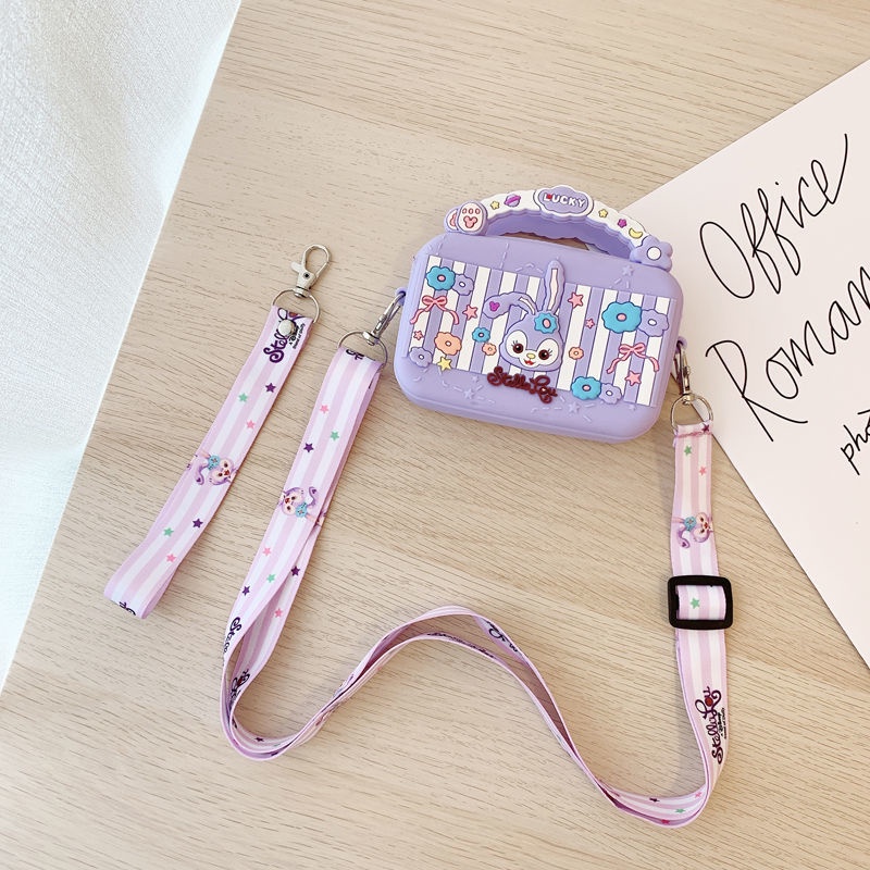 Túi xách silicone mini đeo chéo vai in hình Melody dễ thương cho trẻ em