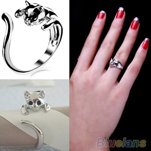1 Nhẫn Bạc Mắt Mèo Dễ Thương