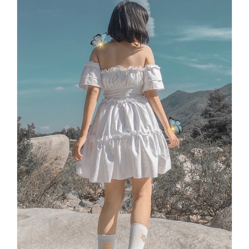 ĐẦM MIMI TRỄ VAI VẢI DÀY LƯNG CHUN