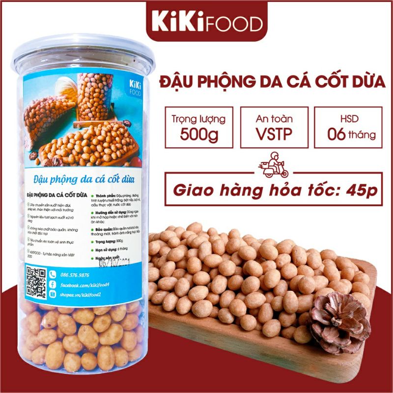 Đậu phông da cá nước cốt dừa 500G KIKIFOOD vừa ngon vừa rẻ, đồ ăn vặt Việt Nam an toàn vệ sinh thực phẩm