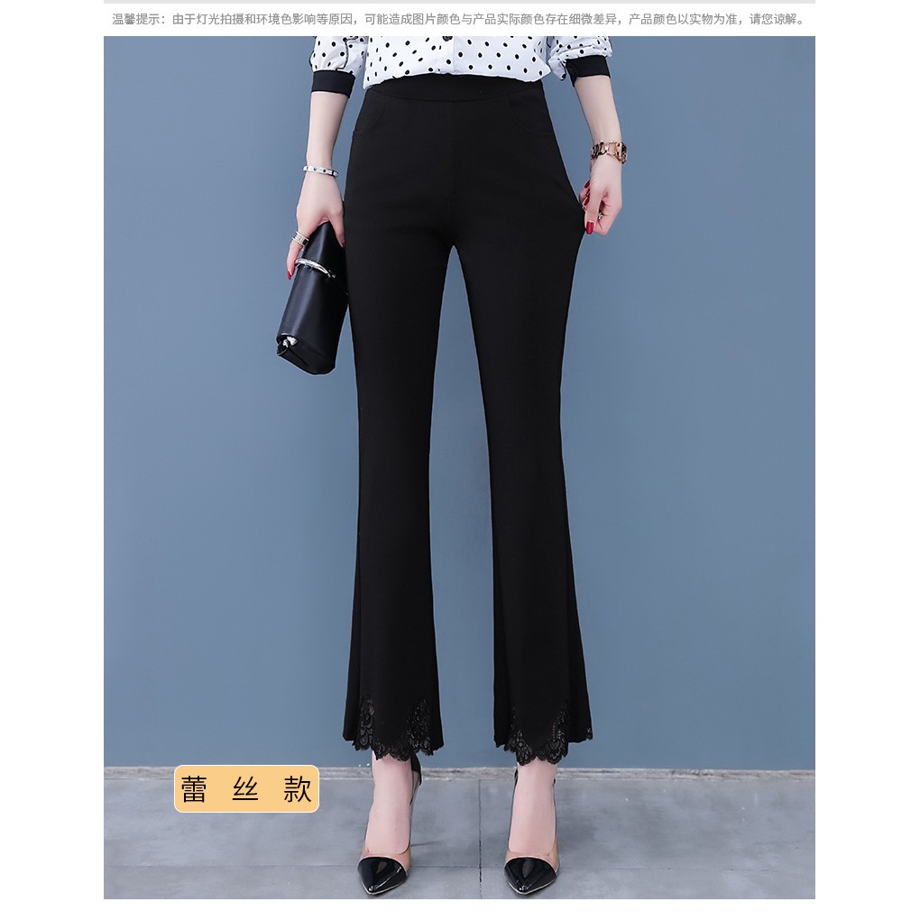 Quần tây nữ ống loe cạp cao ôm dáng vải co dãn cực đẹp | BigBuy360 - bigbuy360.vn