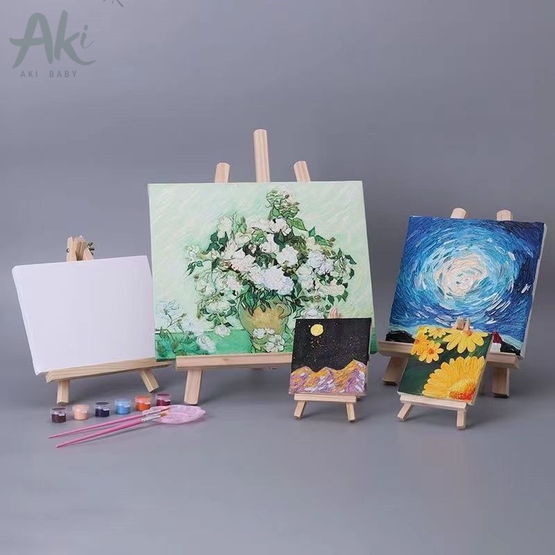 Giá để tranh ảnh bằng gỗ hình tam giác, giá vẽ tranh thích hợp với tranh số hóa 20*20cm/ 20*30cm