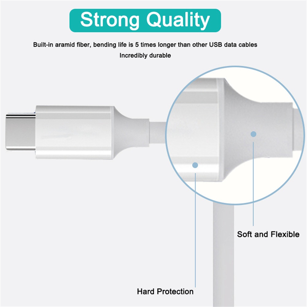 Dây Cáp Sạc Nhanh 100W USB C Sang USB Type-C Cho iPhone Huawei P30 Samsung Xiaomi