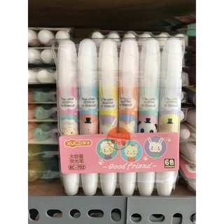 BÚT DẠ QUANG HÌNH CUTE ( Túi/ 6 cây/ 6 màu)