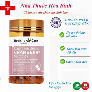 Viên uống Hỗ trợ tiết niệu Healthy Care Super Cranberry 25000mg 90 viên-Date Mới