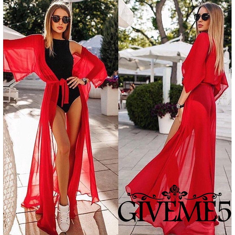 Áo khoác voan mặc ngoài bikini thời trang cho nữ