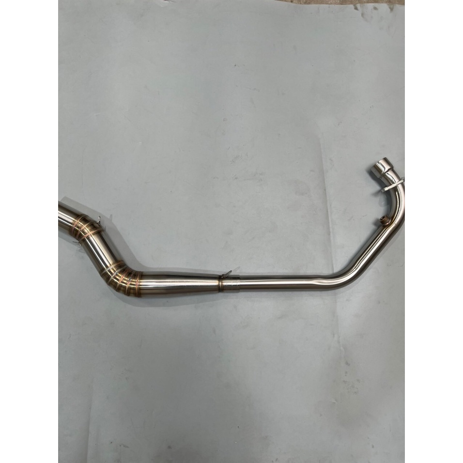 Cổ Pô Inox 2 Khúc Gắn Lon Độ Cho Các Dòng Xe Winner, Sonic, Exciter - Chất Liệu Inox Sáng Bóng