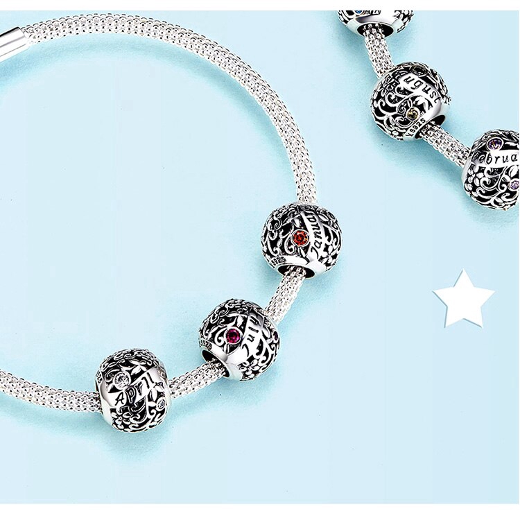 Hạt trang trí vòng tay Bamoer bằng bạc diy xinh xắn SCC1385