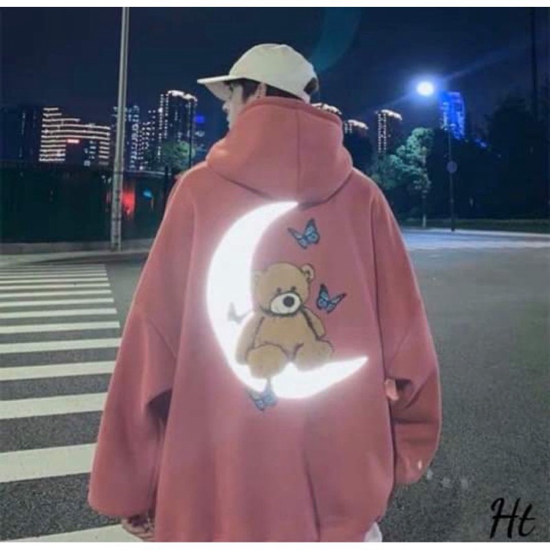 Áo hoodie phản quang gấu bướm trăng HT12 | BigBuy360 - bigbuy360.vn