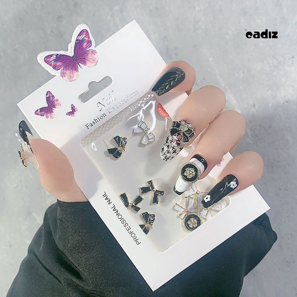 1 Túi Phụ Kiện Trang Trí Móng Tay Nghệ Thuật Hình Nơ Bằng Hợp Kim AB Không Phai Màu Dành Cho Bạn Nữ