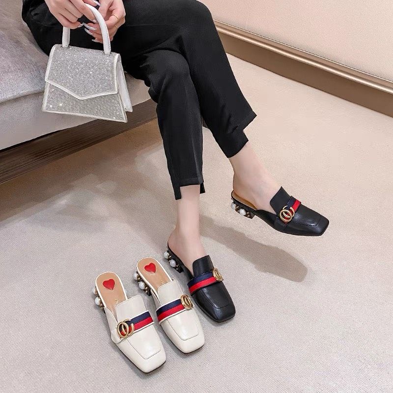 Dép Sục Gót Ngọc 3p Hà Hồ Da Mềm Êm Fullbox Bill Túi Hãng Cao Cấp