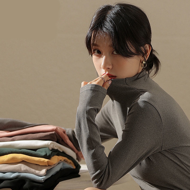 Áo Thun cotton Cổ Tròn Tay Dài Dáng Rộng Màu Trơn Phong Cách retro Hàn Quốc Thời Trang Cho Nữ