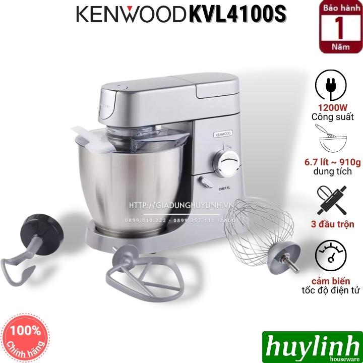 [Mã ELHAMS5 giảm 6% đơn 300K] Máy đánh trộn bột đa năng Kenwood Chef XL KVL4100S - 6.7 lít