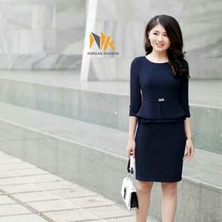 ĐẦM PEPLUM PHỐI CHIFON