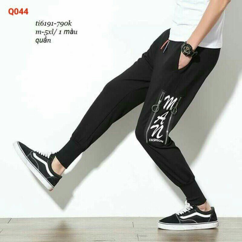 Quần jogger vải thun nỉ co giãn dày dặn