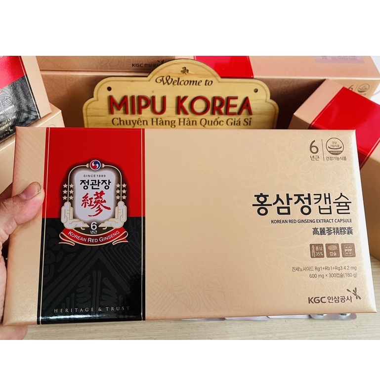 (Date 3/2024) Viên Nhộng Hồng Sâm KGC Extract Capsule Hộp 300 viên x 600mg Cheong Kwan Jang