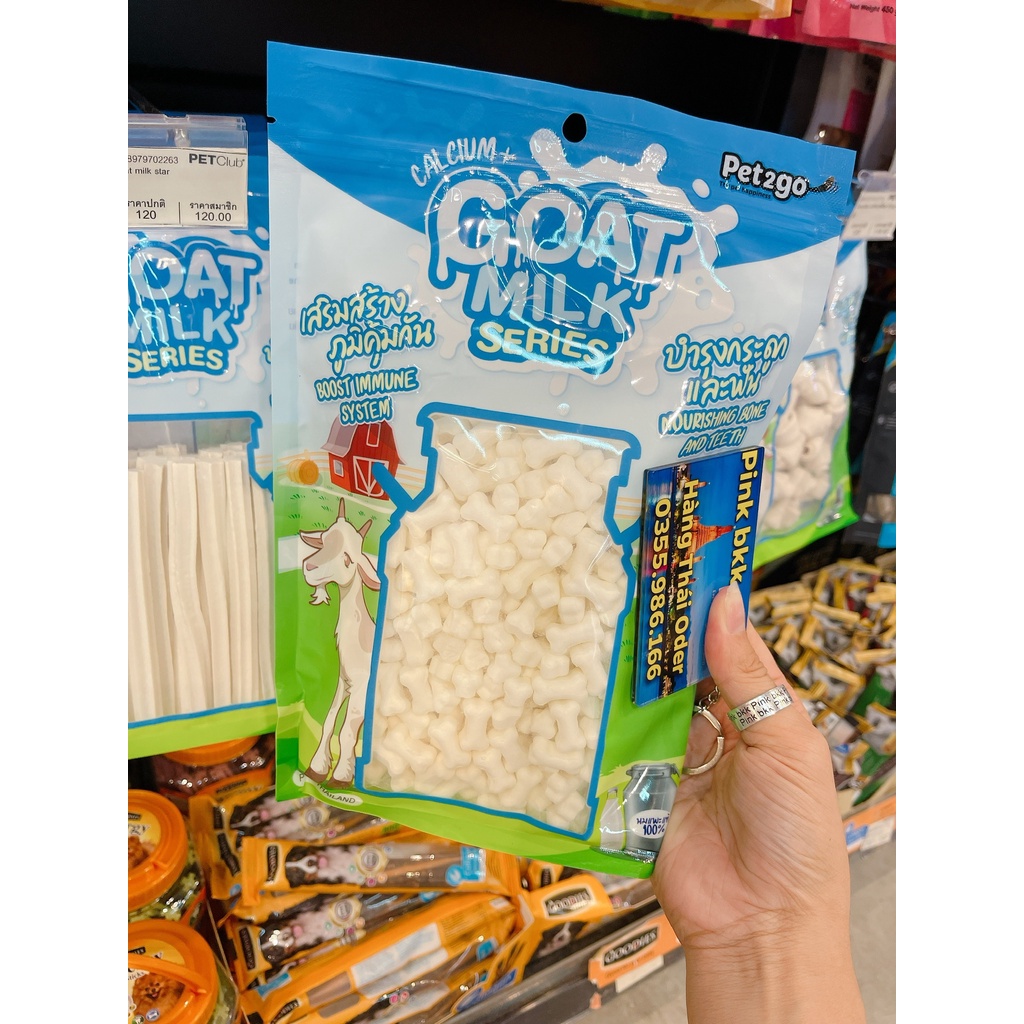 (GÍA SỈ ) Xương sữa Pet2go Goat Milk 500g ⚡ NỘI ĐỊA THÁI LAN⚡ nhập trực tiếp Thái Lan không qua trung gian.