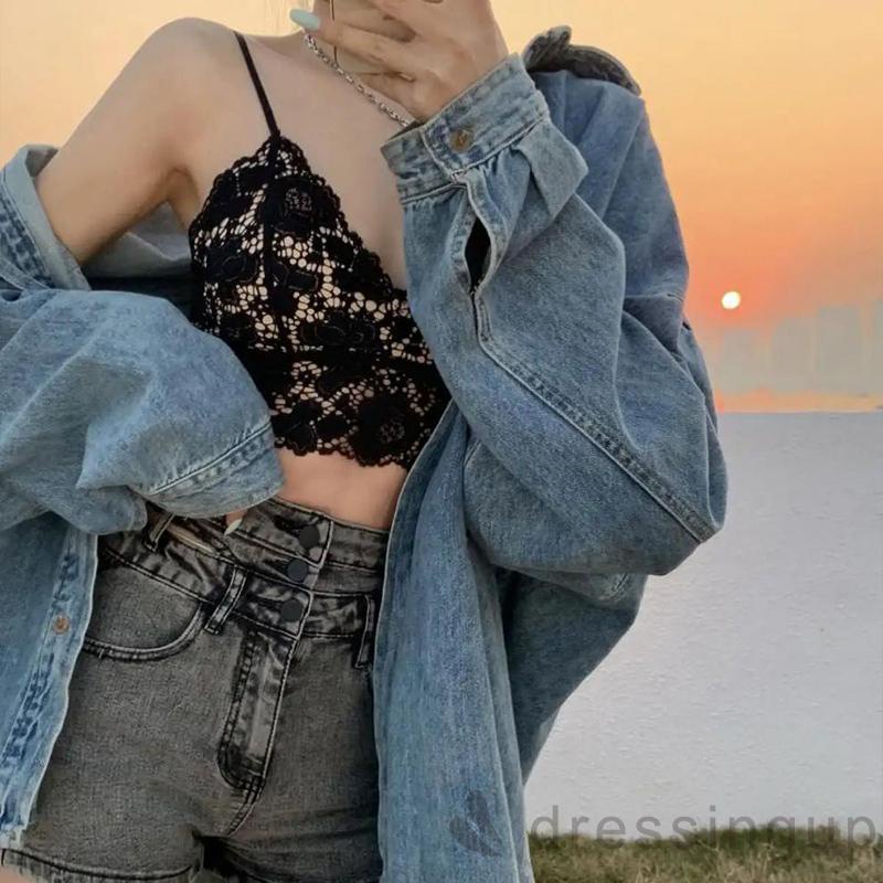 Áo Lót Ren Không Gọng Có Mút Đệm Quyến Rũ Dành Cho Nữ