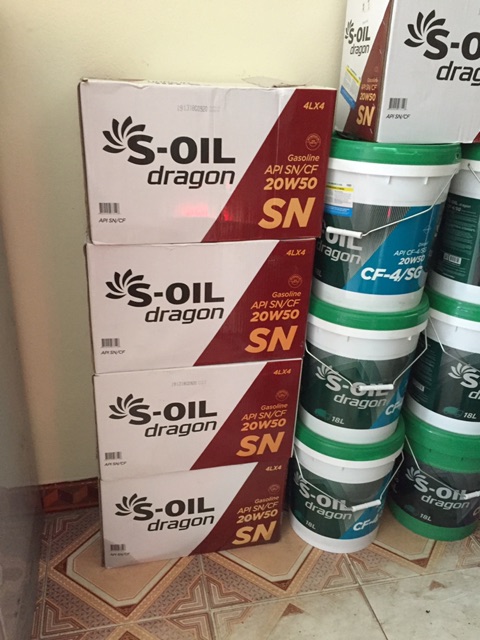S-OIL dragon SN 20W50 (4L) sử dụng cho ô tô chạy xăng