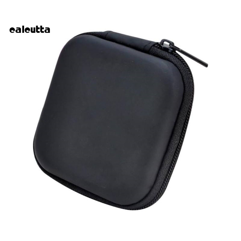 【Ready stock】Square Mini Universal Zipper Earphone Cable Data Cord Storage Bag Case Pouch