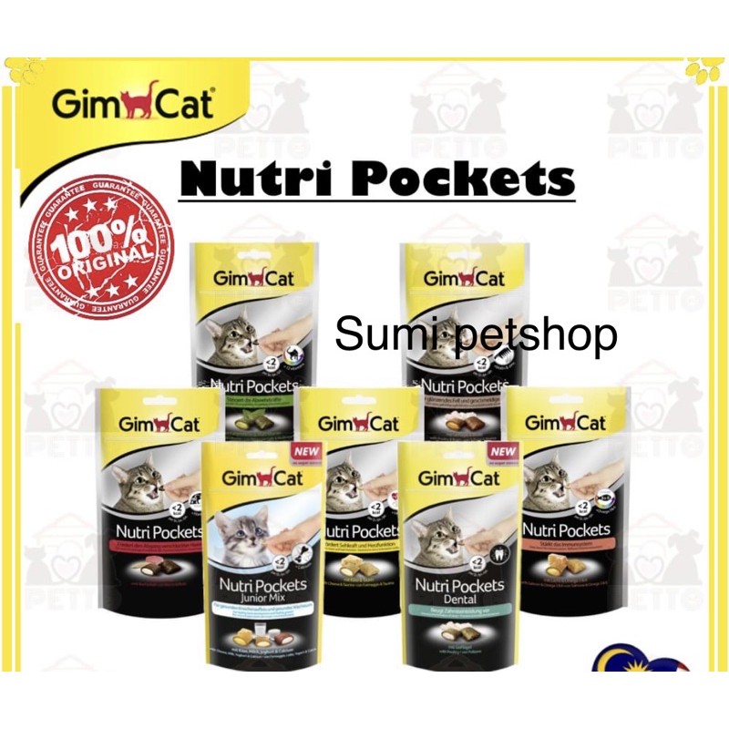 Bánh thưởng Nutri Pockets hàng nhập Đức nhiều vị cho Mèo - GimCat Nutri Pockets cat snack