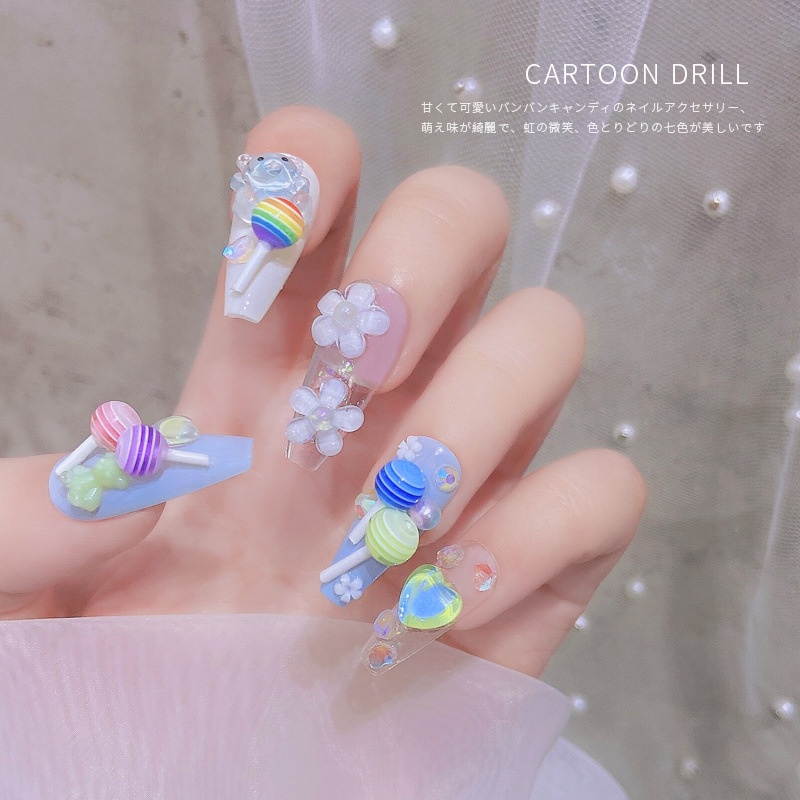 Charm nail, Charm kẹo mút phụ kiện nail đính móng cao cấp độc lạ