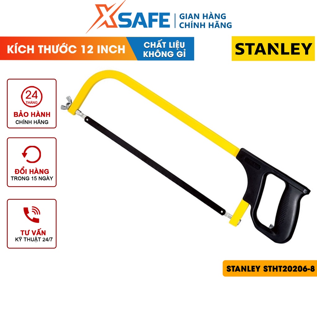 Cưa cầm tay STANLEY STHT20206-8 300mm Cưa tay hiện đại an toàn, lưỡi cưa thép, 24 răng sắc bén, không gỉ