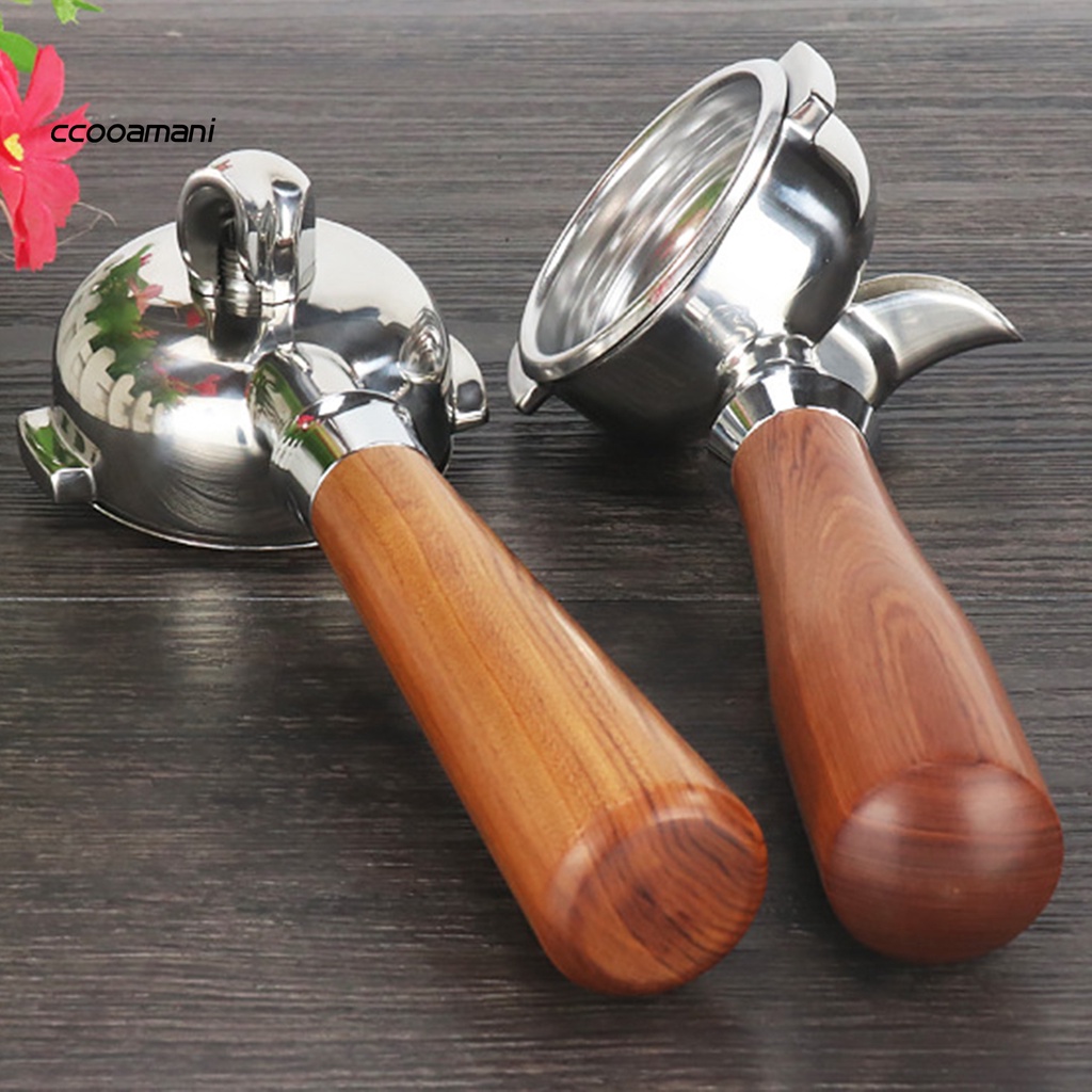 |Ccoo| Bộ Lọc Cà Phê 58MM Bằng Thép Không Gỉ Tay Cầm Gỗ