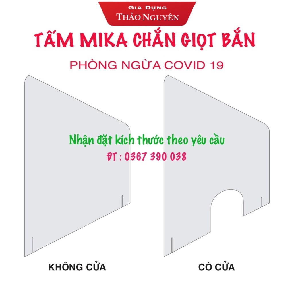 Tấm chắn mica để bàn chống giọt bắn-Ngăn nước bọt,vi khuẩn khi giao tiếp ,dùng cho quầy thuốc ,ngân hàng ,quán ăn .v.v..