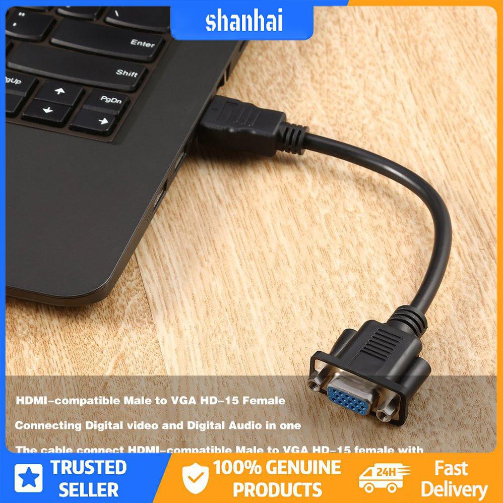 Cáp chuyển đổi video AV nam sang VGA D-SUB 15 chân tương thích HDMI