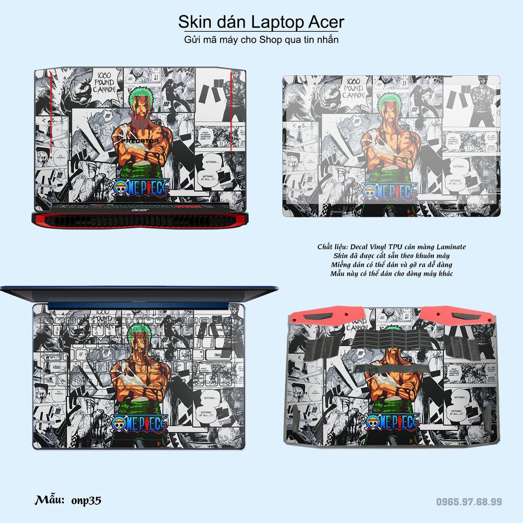 Skin dán Laptop Acer in hình One Piece _nhiều mẫu 23 (inbox mã máy cho Shop)