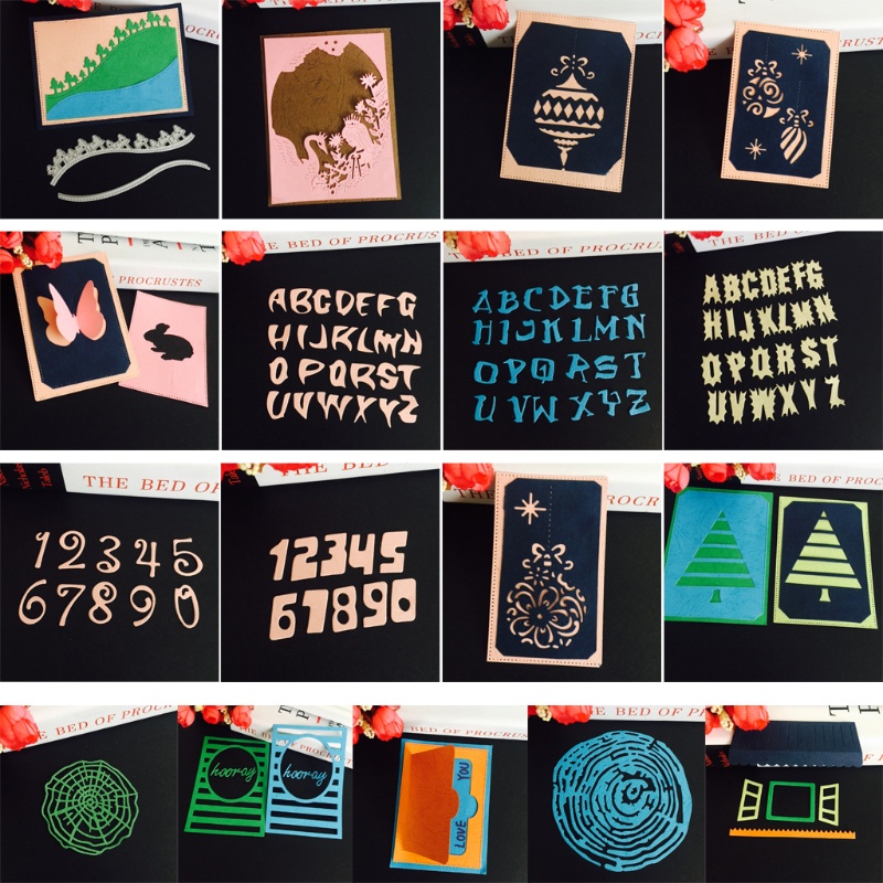 Khuôn Cắt Giấy Kim Loại Trang Trí Hình Cây Thẻ Bài Blala