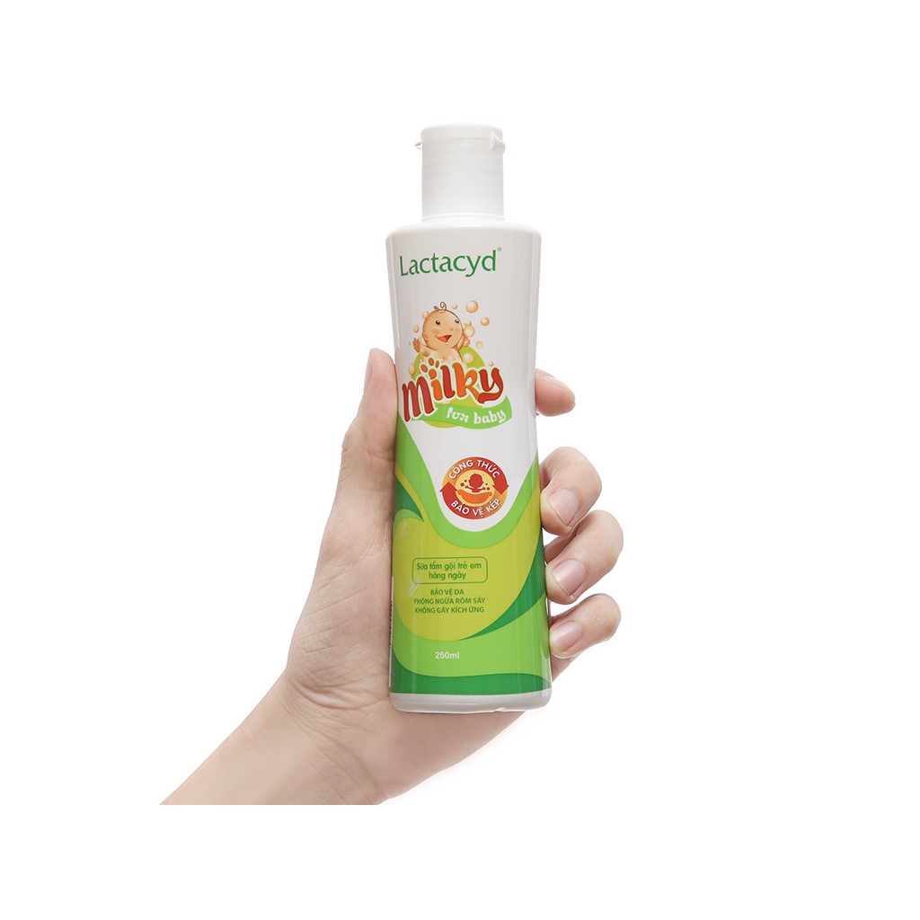 [CHÍNH HÃNG] - Sữa tắm gội bảo vệ nuôi dưỡng da và tóc em bé Lactacyd Milky 250ml