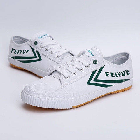 Feiyue Bước Nhảy Vọt Giày thể thao retro cổ điển Vải đôi giày trắng học sinh sinh viên điền kinh chạy bộ cho nam giới và