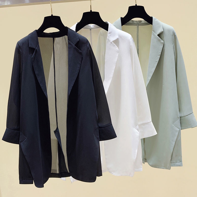 Áo khoác vest vải voan mỏng thoáng khí thoáng khí thời trang xuân hè dành cho bạn nữ