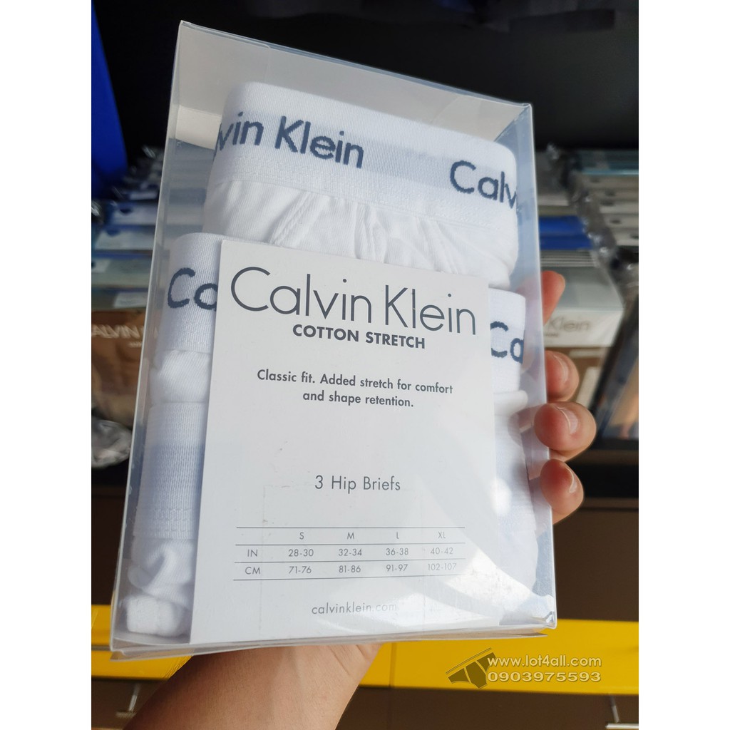 [AUT.] Quần lót nam Calvin Klein NU2661 Cotton Stretch Hip Brief 3-pack White