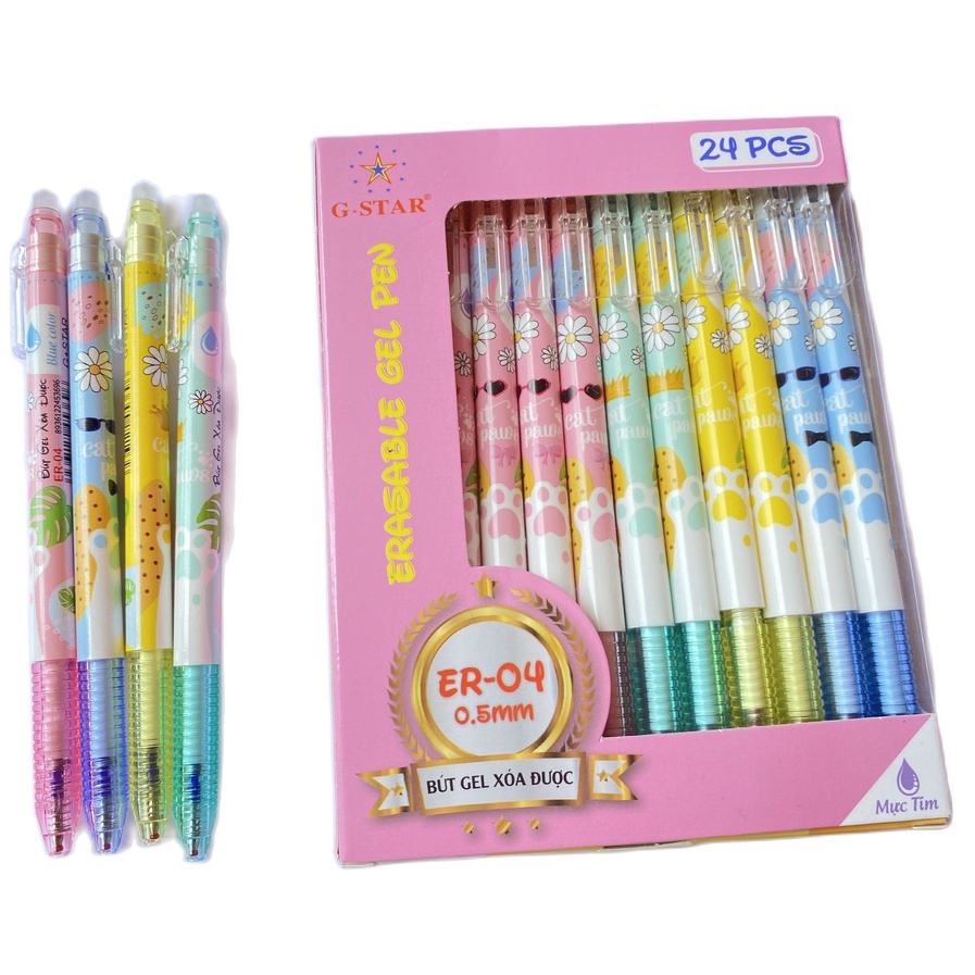 Set 4 cây bút gel bấm xoá được ER 04 loại tốt mực nhiều