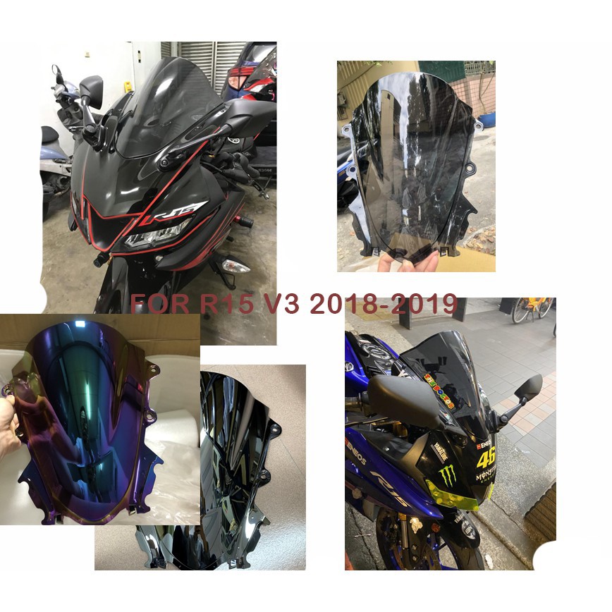 Kính Chắn Gió Chất Lượng Cao Cho Xe Mô Tô Yamaha R15 V3.0R 15 2017 2018 2019