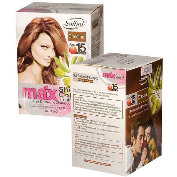 10 gói Dầu Gội Nhuộm Tóc - Max Shine Color + Tặng Bao Tay - Lên Màu 100% - Tóc Bóng Đẹp