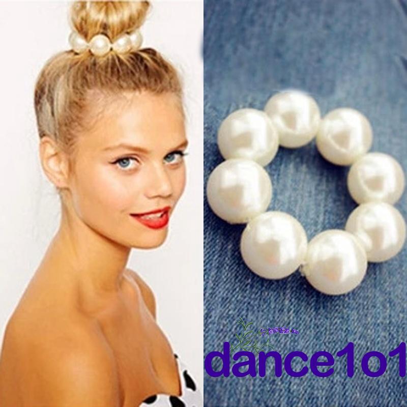 Thun buộc tóc đính ngọc trai thiết kế tinh tế