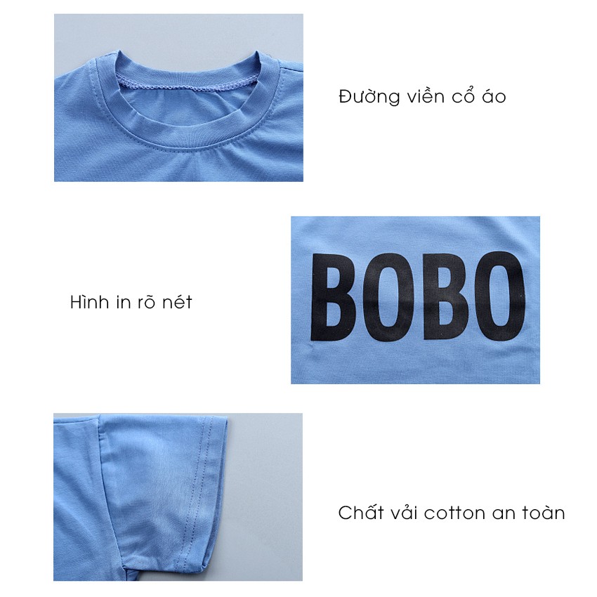 Áo phông cộc tay bé trai Kbibi Kids mã K10 Áo thun cotton ngắn tay bé gái phong cách Hàn Quốc dáng croptop xinh mùa hè