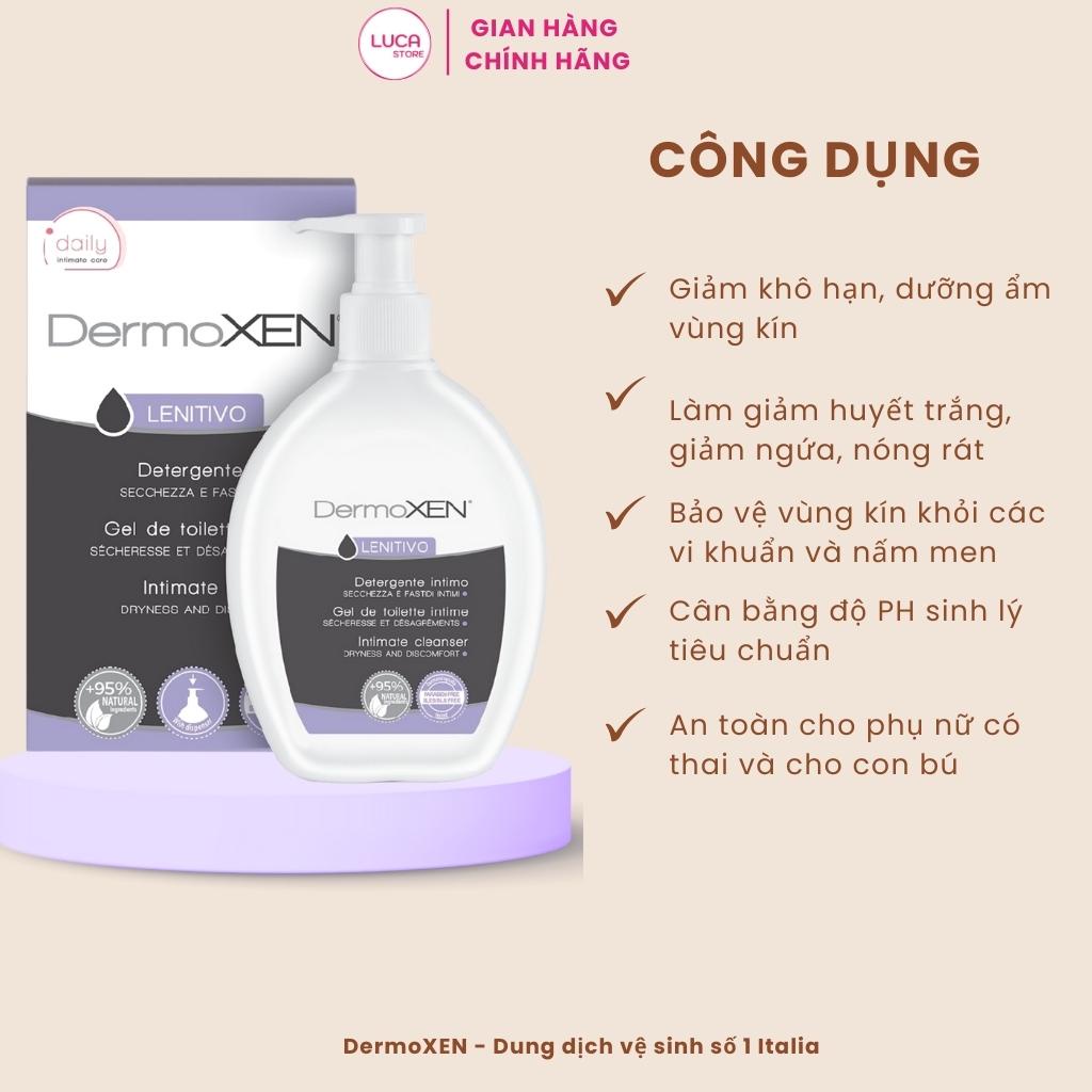 Dung dịch vệ sinh phụ nữ DermoXEN LENITIVO 200ml, nước vệ sinh phụ nữ giảm ngứa khô rát, dưỡng ẩm vùng kín - Luca Store