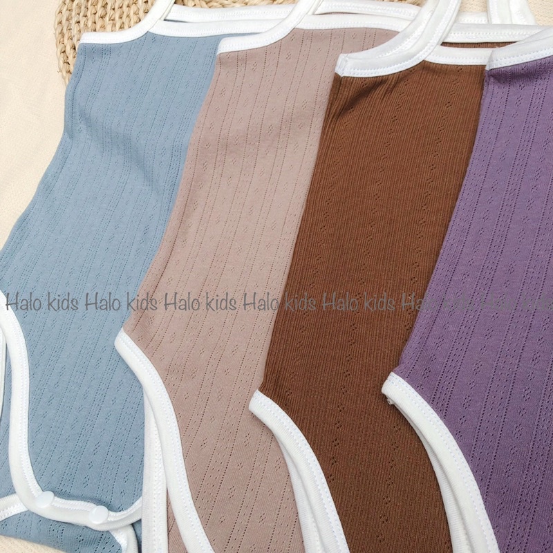 Body 2 dây chất liệu cotton thông hơi xuất hàn cho bé
