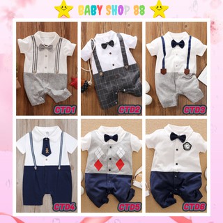 Body đùi body ngắn tay công tử cho bé trai bé gái từ 0 đến 12 tháng tuổi