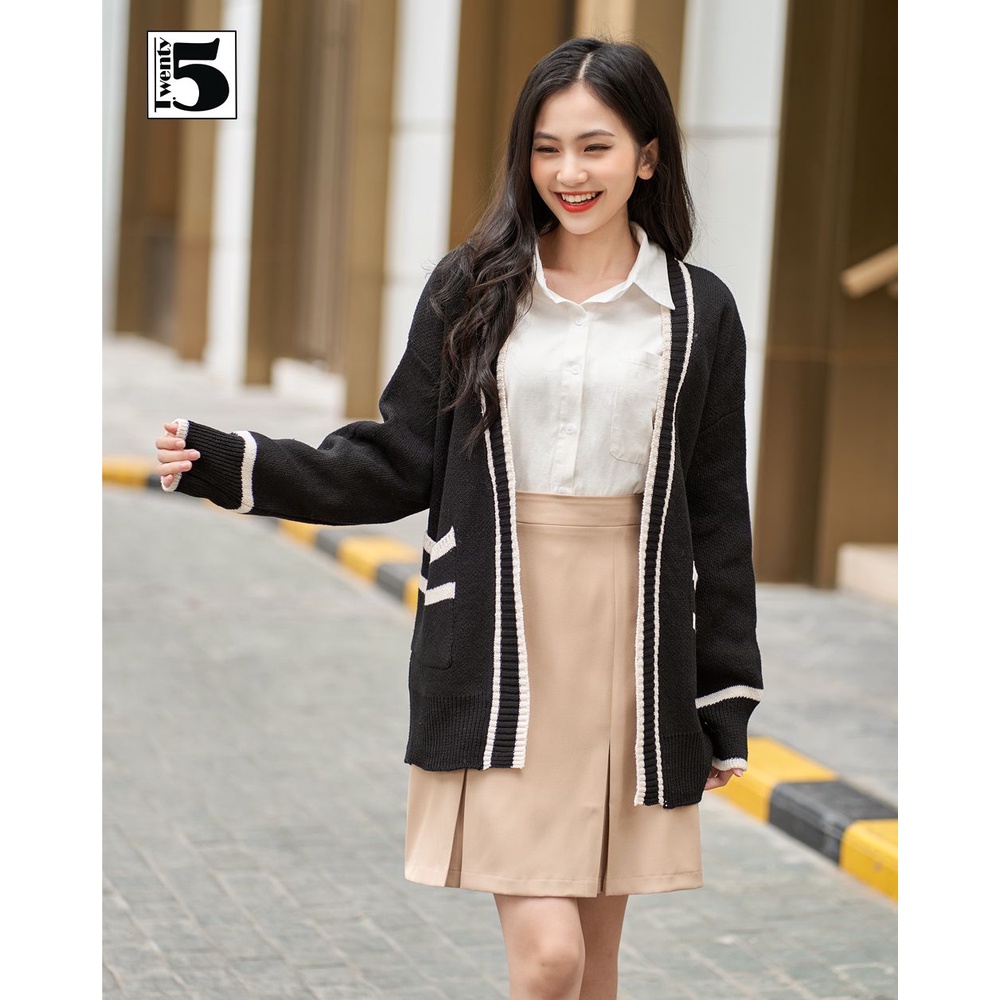 Chân váy chữ A công sở thanh lịch cạp lưng cao xếp ly ẩn Twentyfive N359