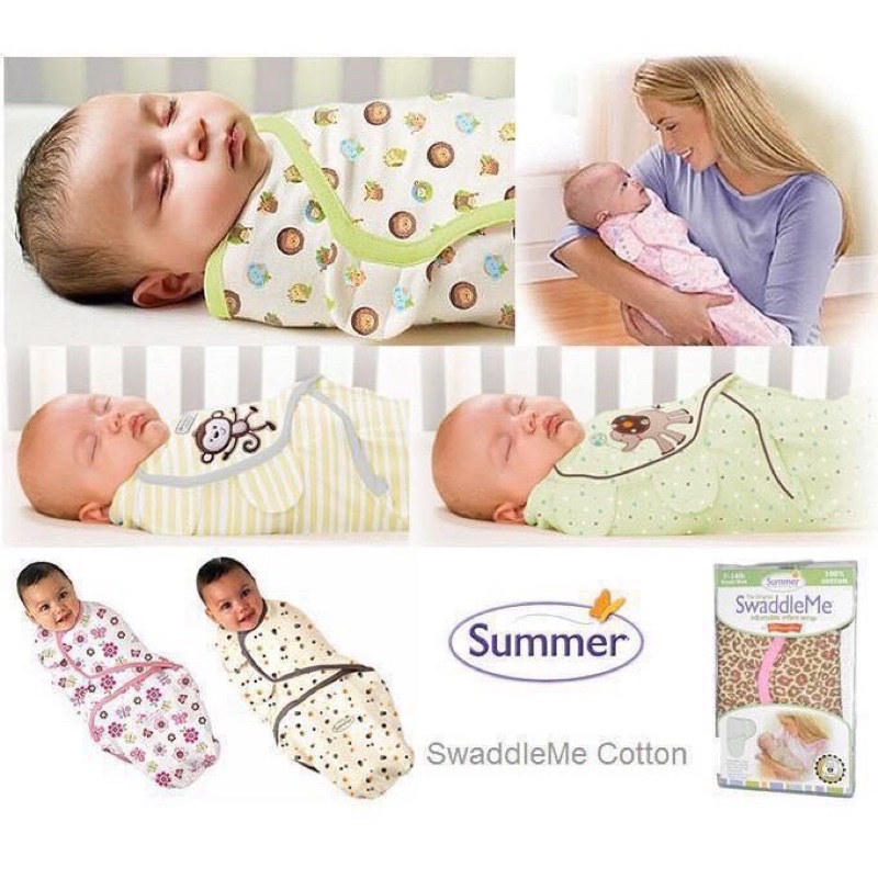 Ủ Kén Sơ Sinh Swaddle Me Summer 100% Cotton Cho Bé