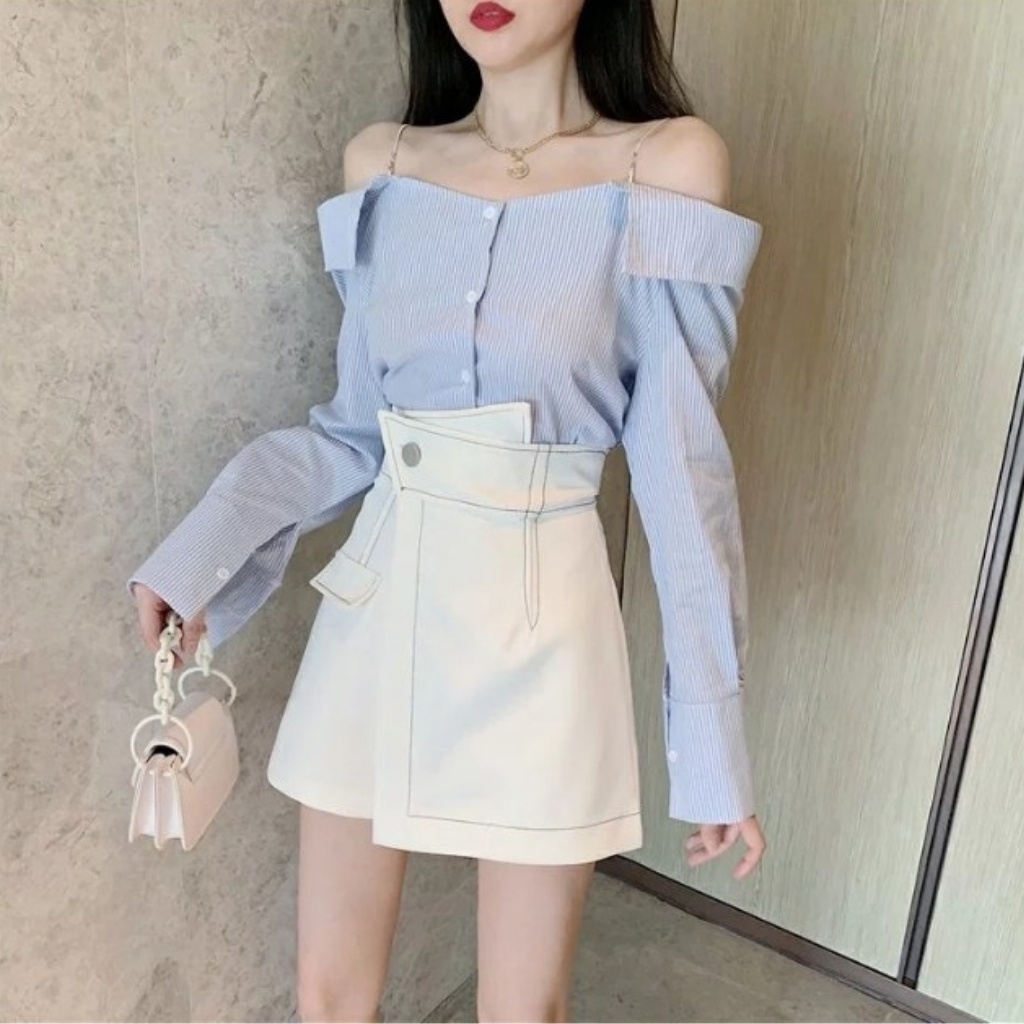 Chân Váy Chữ A Cạp Chéo Cao Cấp Phong Cách Hàn Quốc Siêu Hot | BigBuy360 - bigbuy360.vn