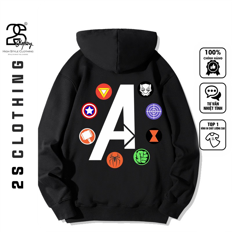 Áo Hoodie Form Rộng Nữ Nam Phong Cách Ulzzang 2s Clothing Áo Nỉ Hoodie Form Rộng Unisex The Avengers Siêu Hot Cool TV206